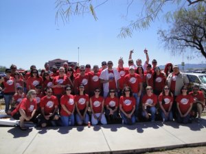 A slice of many of those who have donated, gathered at a "15-year .. or so" college reunion in 2011.